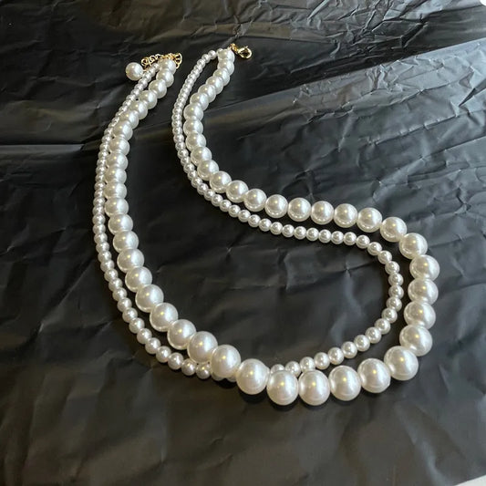 Double Layer Pearl Necklace – Statement Wear for Women