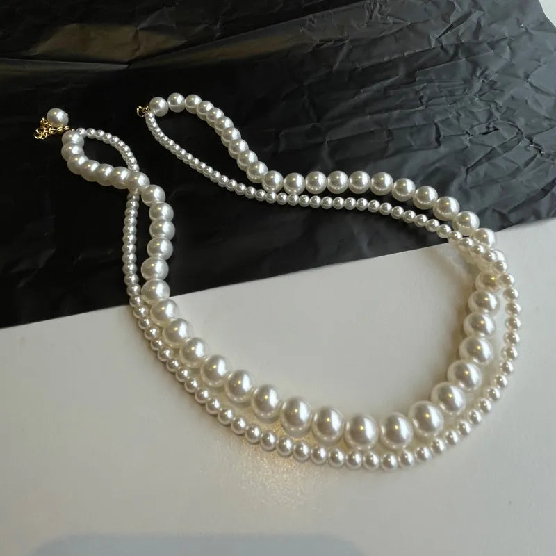 Double Layer Pearl Necklace – Statement Wear for Women