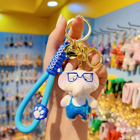 Geeky elephant figurine bag charm close up JeevaFashions