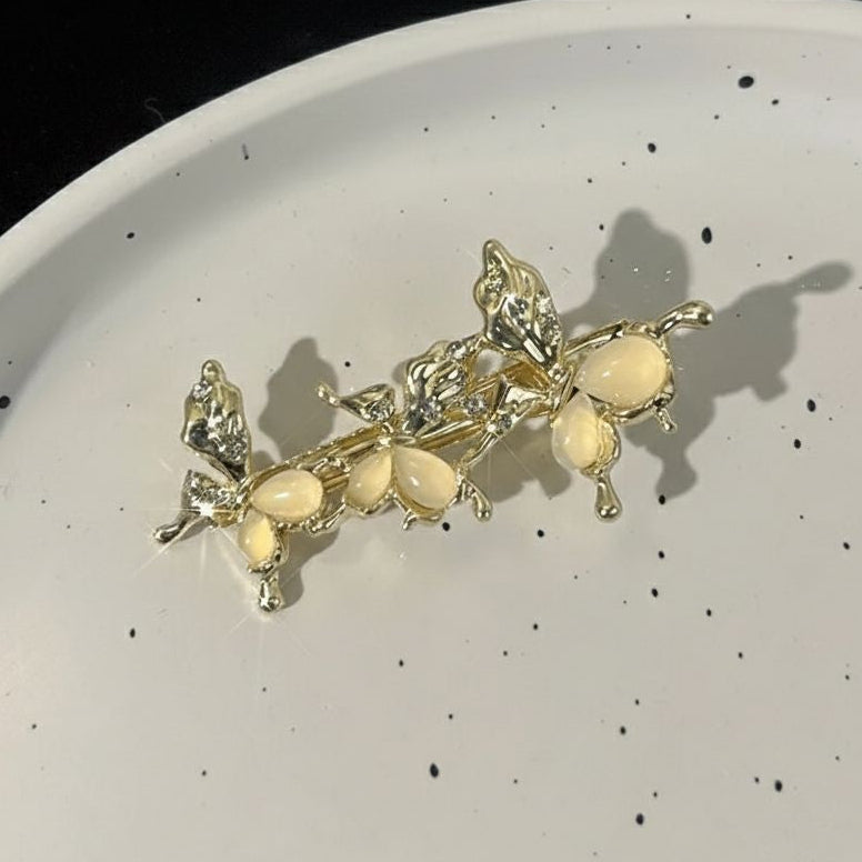 Gold cat eye butterfly hair clip for girls JeevaFashions