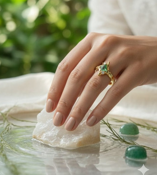 gold tone adjustable ring women - jeevafashions