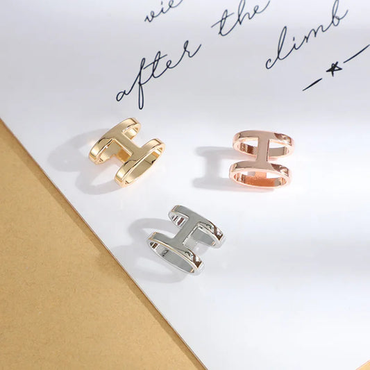 H-shape metal scarf ring gold silver rose gold for women JeevaFashions