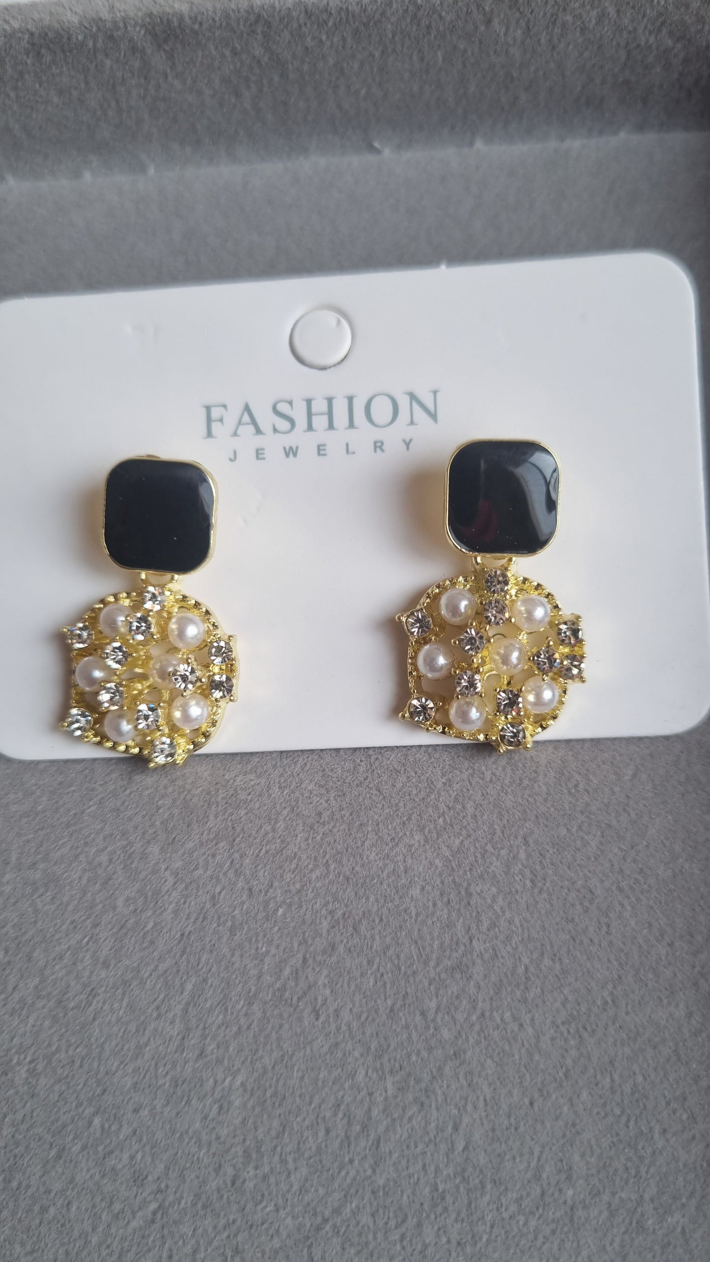 Midnight pearl drop earrings from Charm Chic Edit JeevaFashions