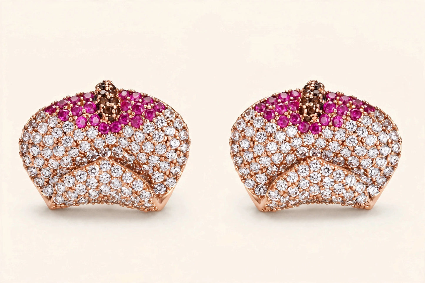 Pave stud earrings gold close up sparkle detail for women JeevaFashions