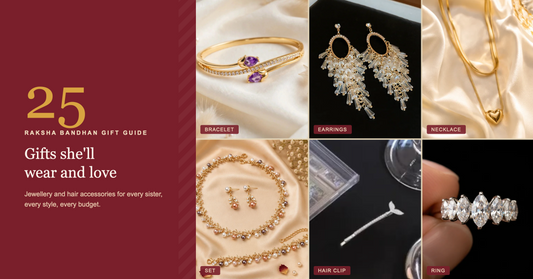 25 Rakhi gift ideas for sister - jewellery and hair accessories gift guide banner | Jeeva Fashions