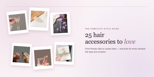 25 trending hair accessories guide banner - Korean clips, claw clips and pearl accessories | Jeeva Fashions