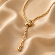 18K gold plated tennis lariat necklace with CZ stones, adjustable bolo style for women – daily wear and festive occasions