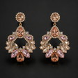 Floral crystal statement earrings for bridal wear - JeevaFashions