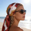 Abstract print satin scarf 90x90cm hair neck scarf for women JeevaFashions