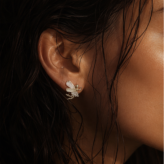 Anti-tarnish fairy CZ wing earrings for women JeevaFashions