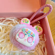 Blossom panda plush pompom keychain and bag charm – cute kawaii accessory for women and girls by JeevaFashions