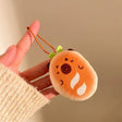 Blushing persimmon plush fruit charm bag accessory JeevaFashions