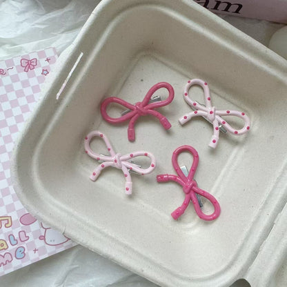 Cute bow knot hair clip worn in hair – styling accessory for school college and casual outings
