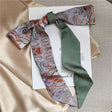 Buddha print hair tie scarf purple green JeevaFashions