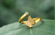 Butterfly adjustable ring for women gold crystal open ring JeevaFashions