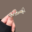 Triple hollow butterfly cutout hair clip gold tone crystal pearl JeevaFashions