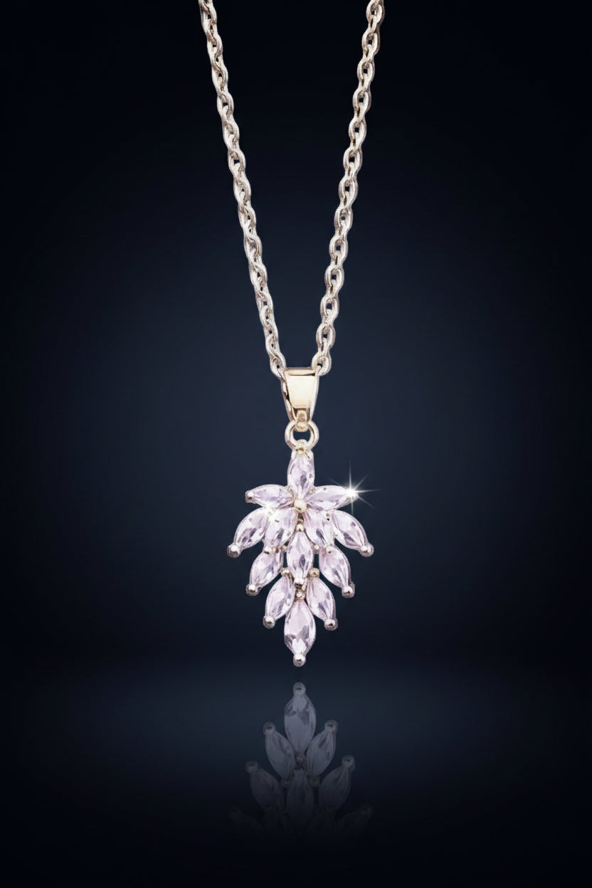 Butterfly pendant necklace gold plated crystal charm chain JeevaFashions