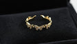 Gold butterfly ring for women with CZ crystal accents