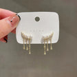 Celestial crescent moon shimmering starry drop earrings for women JeevaFashions