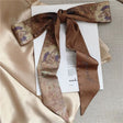 Classic muse silk-feel artistic skinny scarf hair ribbon JeevaFashions