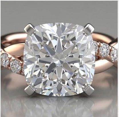 CZ statement ring side view rose gold JeevaFashions