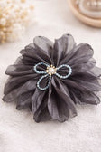 Elegant black floral hair clip chic statement accessory JeevaFashions