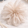 Elegant off white floral hair clip chic statement accessory JeevaFashions