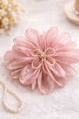Elegant pink floral hair clip chic statement accessory JeevaFashions