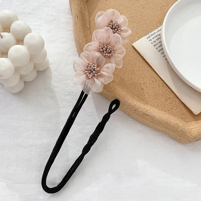 Floral bun curler stick beige colourway JeevaFashions