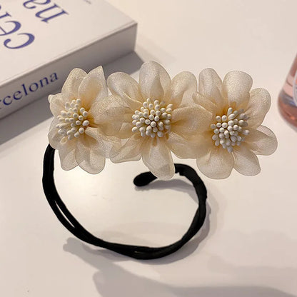 Floral bun curler stick grey colourway JeevaFashions