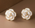 Floral faux pearl gold tone earrings for daily wear for women JeevaFashions