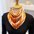 Floral print triangle magnetic scarf cotton-silk blend travel neck warmer for women JeevaFashions