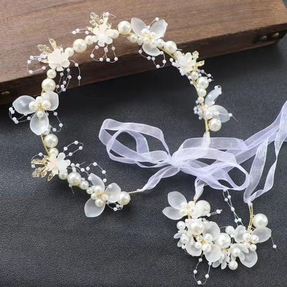 Floral wreath headband pearl detail for girls JeevaFashions