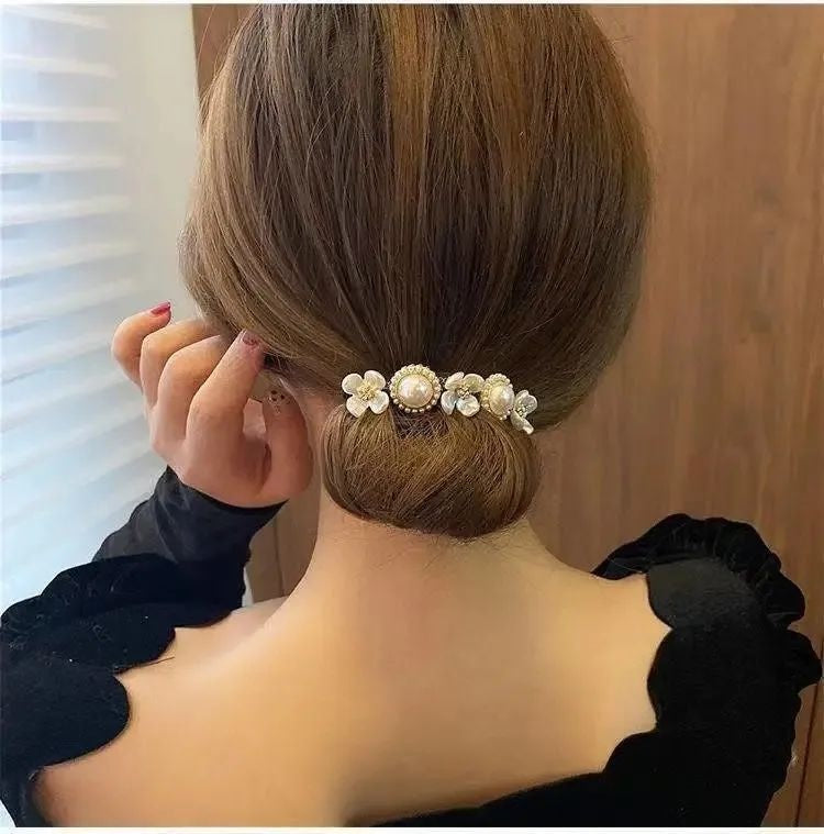 Flower pearl hair band for women JeevaFashions