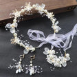 Girls forest princess floral wreath headband with pearls JeevaFashions