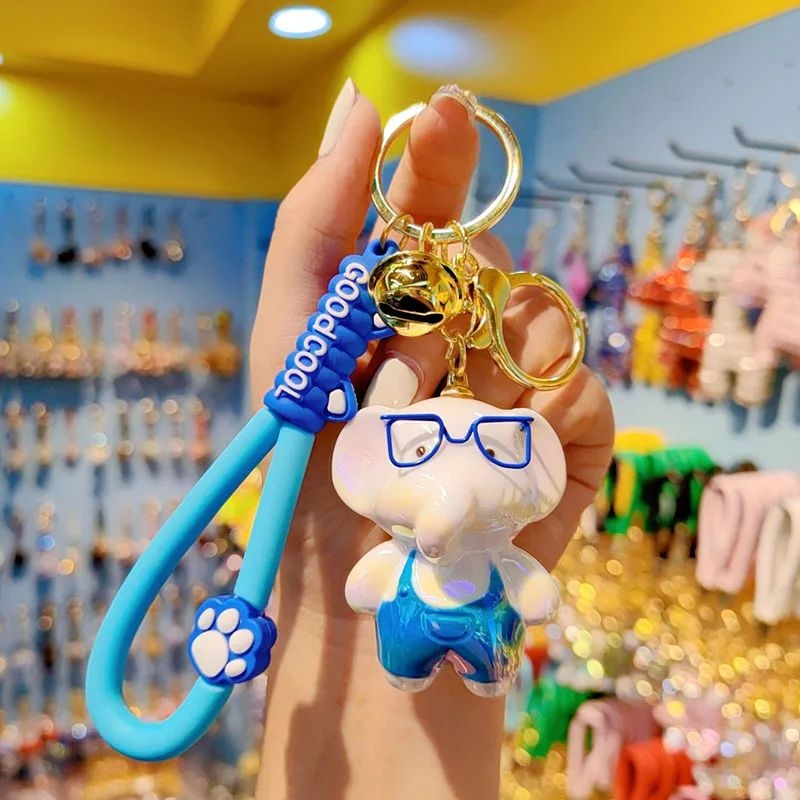 Geeky elephant figurine bag charm close up JeevaFashions