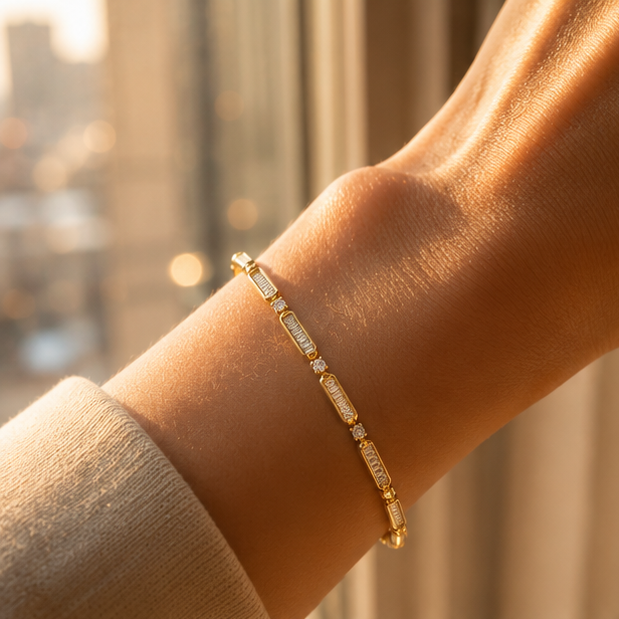 Gold plated bamboo bracelet stacked with bangles and kadas – wrist stack styling for Diwali and weddings