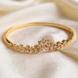 CZ cluster gold bangle bracelet for daily and festive wear for women at JeevaFashions