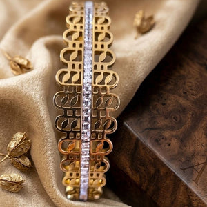 Gold Kada Bracelet for Women – Artisanal CZ Kada
