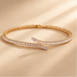 Gold plated baguette AD snake tennis bracelet flat lay – festive and party wear jewellery for women