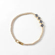 Blue clover CZ tennis bracelet gold plated flat lay for women JeevaFashions