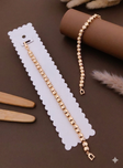Gold plated crystal inlay bracelet for women JeevaFashions
