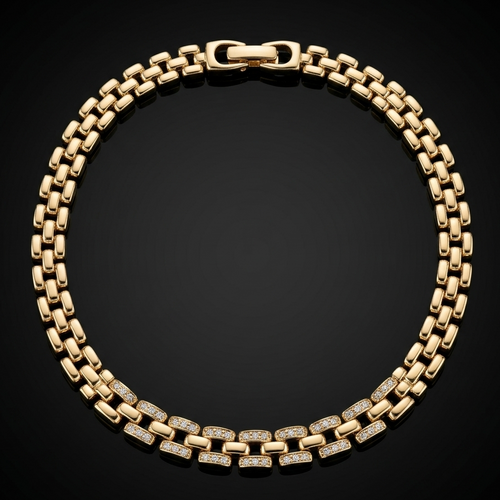 Gold plated CZ chain bracelet for women anti-tarnish daily wear jewellery by JeevaFashions