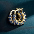 Gold plated CZ hoop earrings for women sparkling diamond-look huggie hoops JeevaFashions