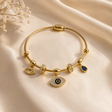 Gold plated evil eye charms bracelet JeevaFashions