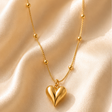 Gold plated heart pendant necklace in anti-tarnish stainless steel for women – daily wear and festive occasions