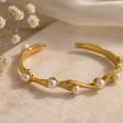 Gold plated pearl bracelet JeevaFashions
