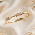 Bamboo bangle bracelet in 316L stainless steel with anti-tarnish gold plating for women at JeevaFashions