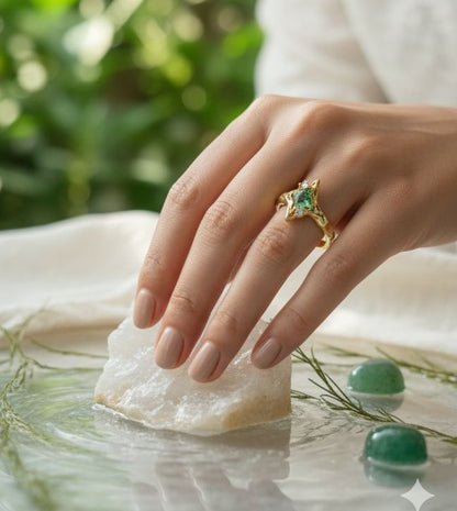 gold tone adjustable ring women - jeevafashions