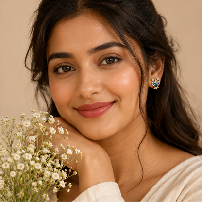 Gold-tone zinc alloy owl stud earrings with 925 sterling silver needles – waterproof daily wear jewellery for women